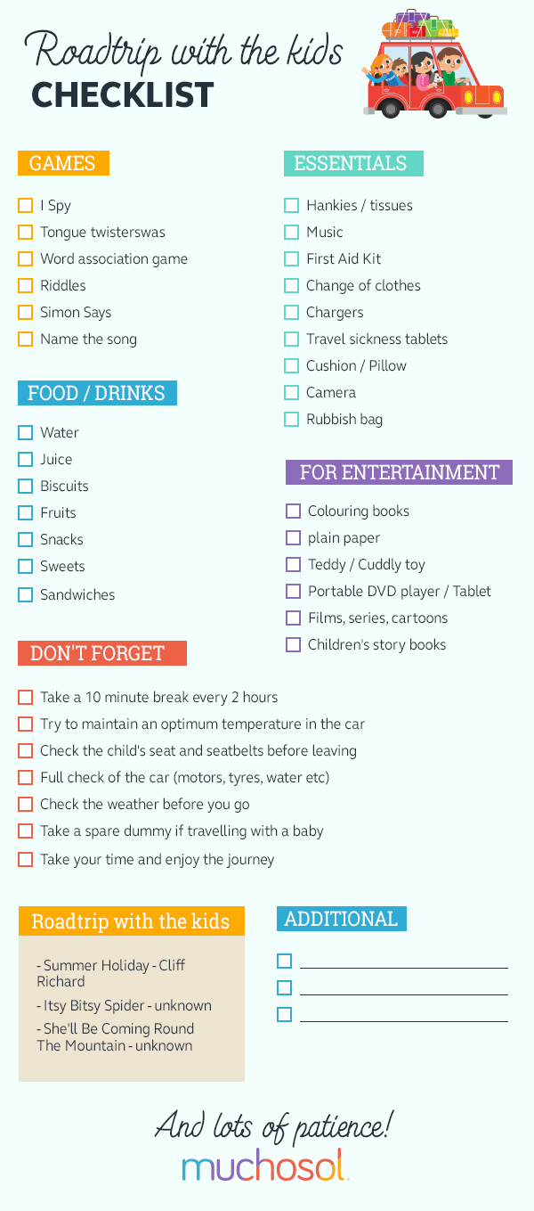 road trip with kids checklist