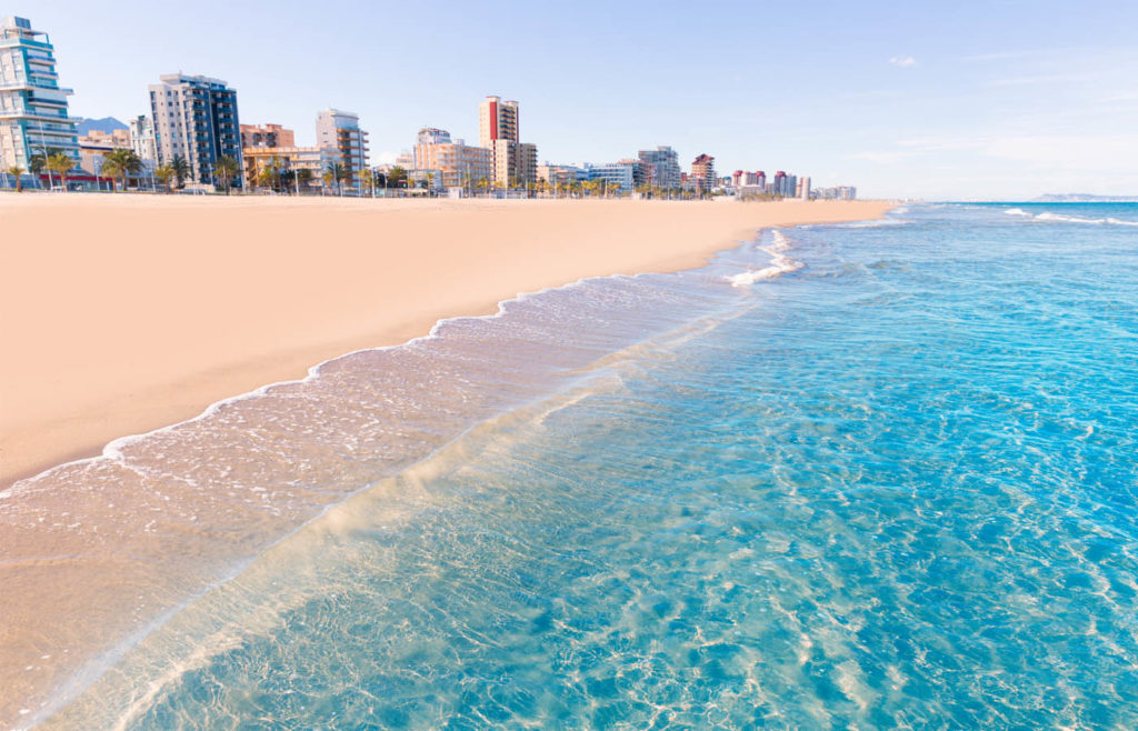 Gandia beach coast