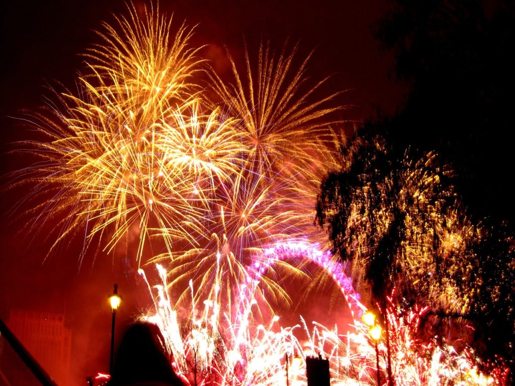 cities to celebrate new year's eve fireworks london eye