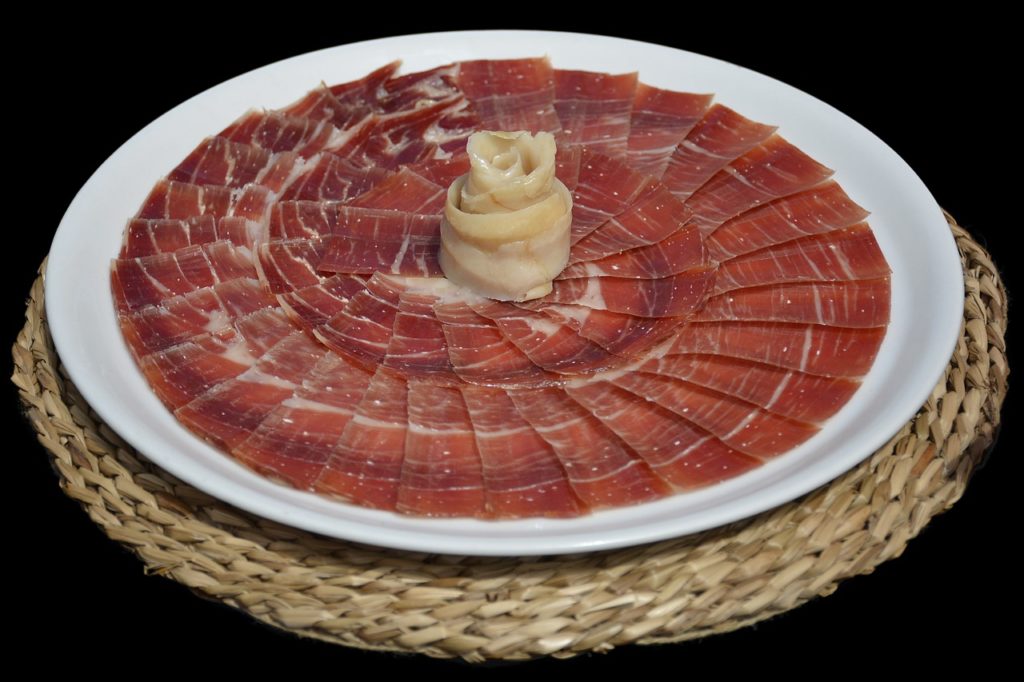 spanish foods plate of cured pork