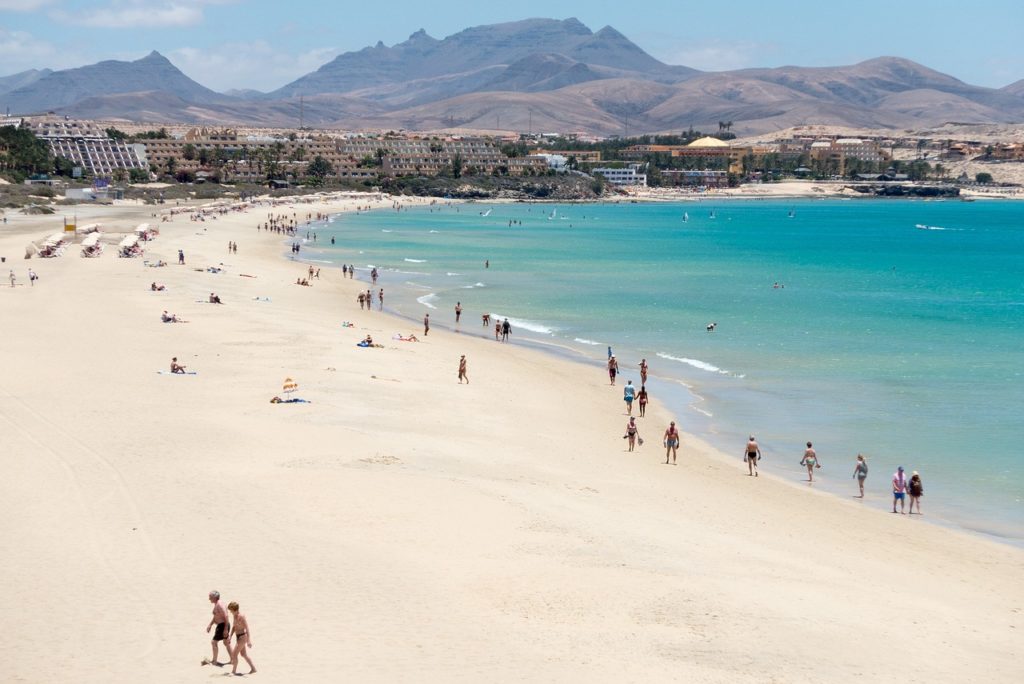 fuerteventura spanish islands blue sea white sand