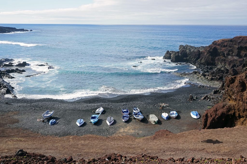 spanish islands black beach lanzarote