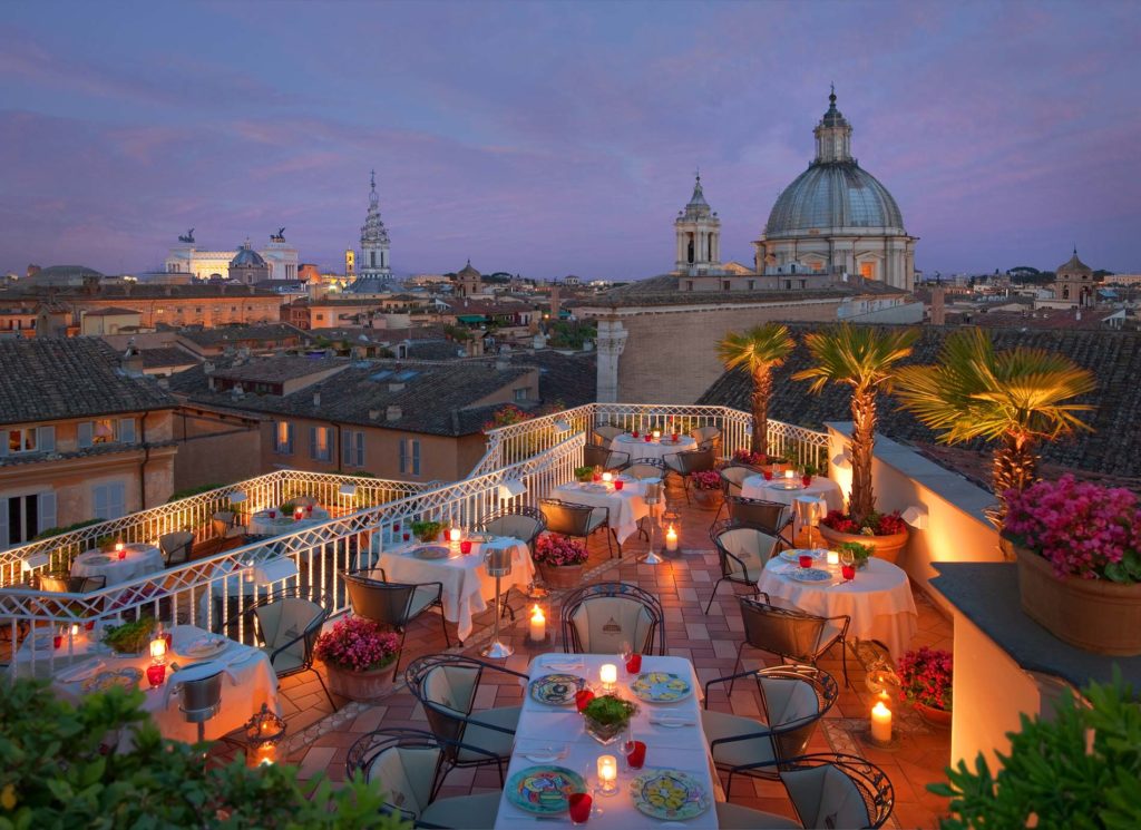 rooftop bars rome paphael hotel