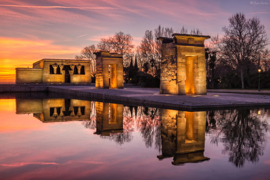 the best sunset in spain debod madrid