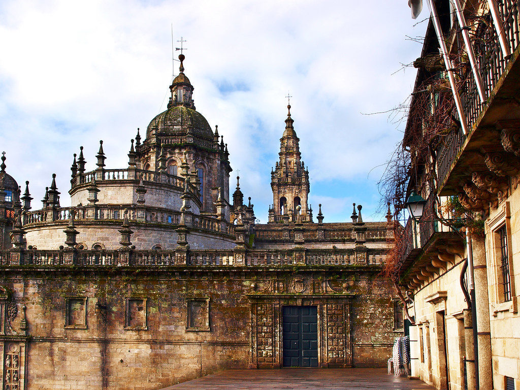 The famous cathedral of Santiago de Compostela